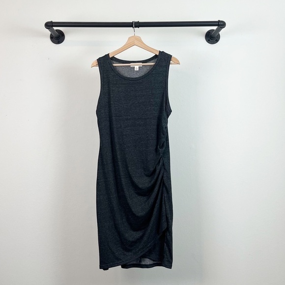 NEW Treasure & Bond Ruched Sleeveless Mini Dress Grey Marl - Picture 3 of 6